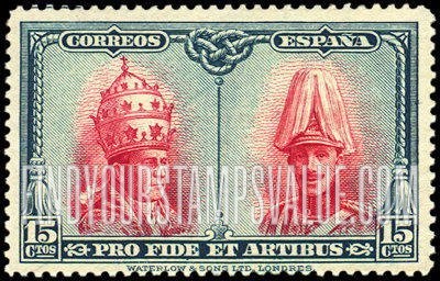 FindYourStampsValue: Semi-Postal: Catacombs Restoration, Toledo, Pope Pius XI and King Alfonso XIII