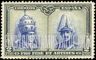 FindYourStampsValue: Semi-Postal: Catacombs Restoration, Toledo, Pope Pius XI and King Alfonso XIII