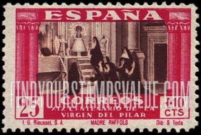 FindYourStampsValue: Semi-Postal: Mother Raffols praying