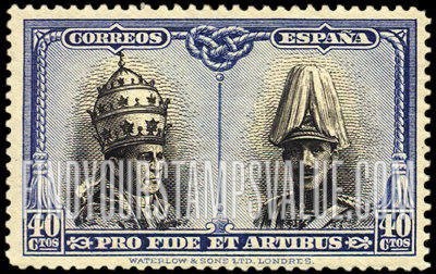 FindYourStampsValue: Semi-Postal: Catacombs Restoration, Santiago, Pope Pius XI and King Alfonso XIII