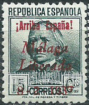 FindYourStampsValue: Revolutionary Overprints, Nationalist (Revolutionary) Forces, Malaga: Concepción Arenal