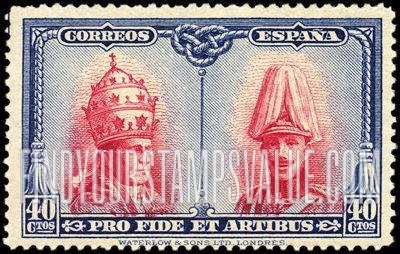 FindYourStampsValue: Semi-Postal: Catacombs Restoration, Toledo, Pope Pius XI and King Alfonso XIII
