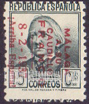 FindYourStampsValue: Revolutionary Overprints, Nationalist (Revolutionary) Forces, Malaga: Concepción Arenal
