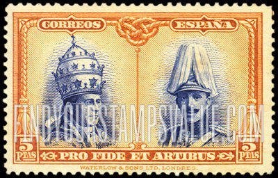 FindYourStampsValue: Semi-Postal: Catacombs Restoration, Toledo, Pope Pius XI and King Alfonso XIII