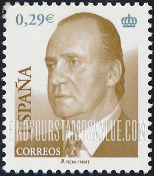 FindYourStampsValue: King Juan Carlos Type of 2001 With Euro Denominations Only