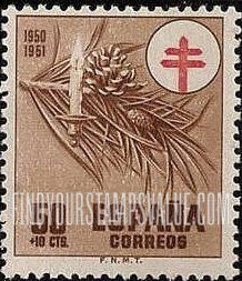 FindYourStampsValue: Postal Tax Semi-Postal: Pine Branch and Candle