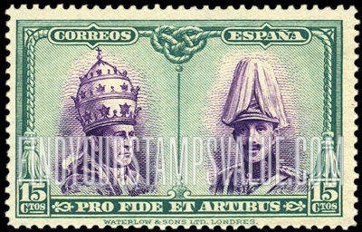 FindYourStampsValue: Semi-Postal: Catacombs Restoration, Santiago, Pope Pius XI and King Alfonso XIII