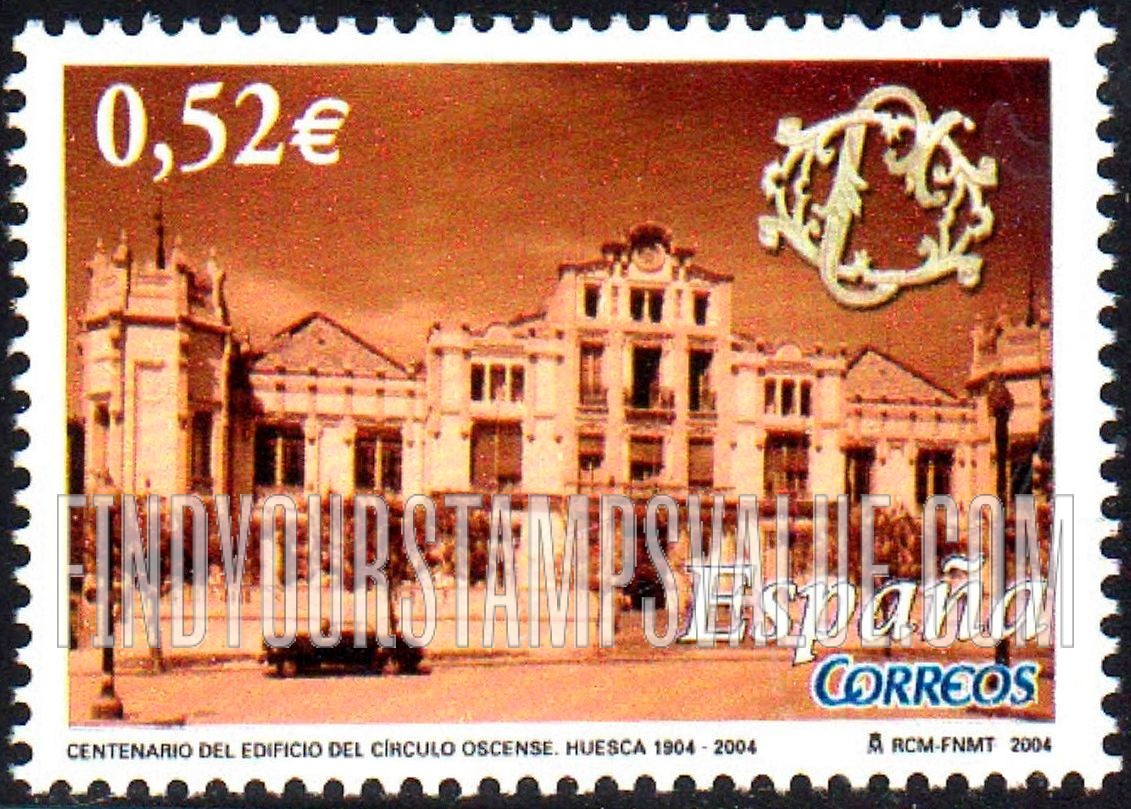 FindYourStampsValue: Círculo Oscense Building, Huesca, Centenary