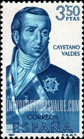 FindYourStampsValue: Builders of the New World: Cayetano Valdes