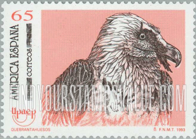 FindYourStampsValue: Endangered birds: Gypaetus barbatus (Quebrantahuesos)
