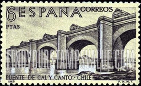 FindYourStampsValue: Builders of the New World: First large bridge over Mapocho River