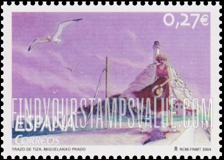 FindYourStampsValue: School Letter Writing Campaign. Scenes from comic strip Trazo de Tiza, by Miguelanxo Prado: Woman near injured gull