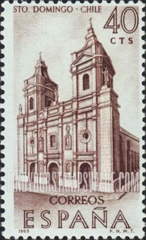 FindYourStampsValue: Builders of the New World: Santo Domingo Church, Santiago, Chile