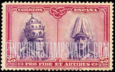 FindYourStampsValue: Semi-Postal: Catacombs Restoration, Santiago, Pope Pius XI and King Alfonso XIII