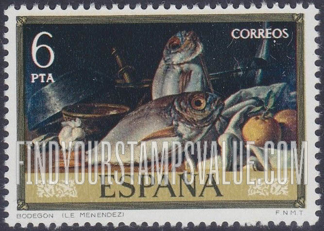 FindYourStampsValue: Luis Eugenio Menendez Paintings: Sea bream and oranges