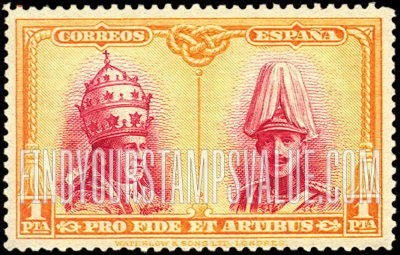 FindYourStampsValue: Semi-Postal: Catacombs Restoration, Toledo, Pope Pius XI and King Alfonso XIII