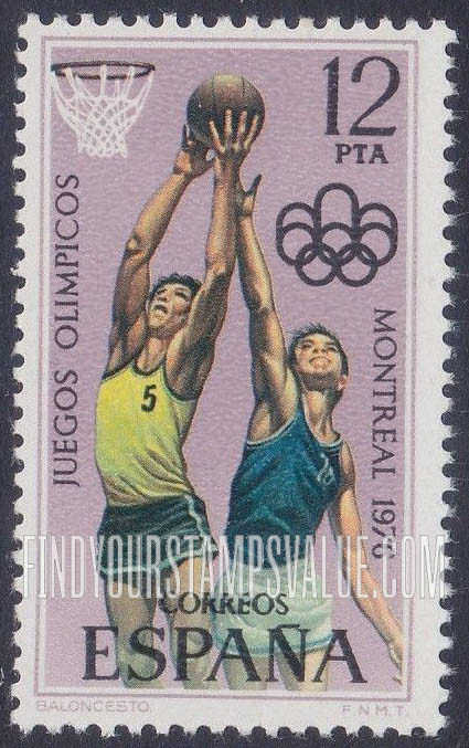 FindYourStampsValue: Montreal Olympic Emblem and Basketball