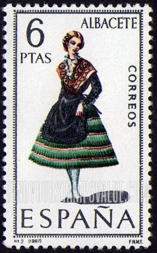 FindYourStampsValue: Regional Costumes Issue: Woman from Albacete
