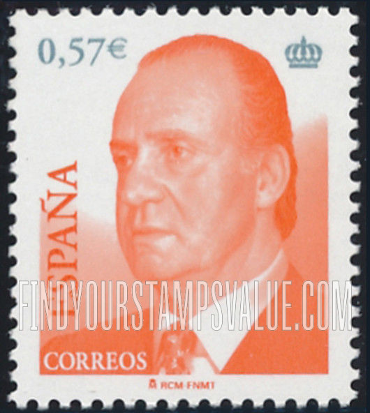 FindYourStampsValue: King Juan Carlos Type of 2001 With Euro Denominations Only