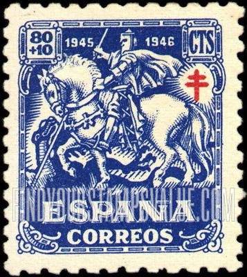 FindYourStampsValue: Semi-Postal: Lorraine Cross in Red, St. George Slaying the Dragon