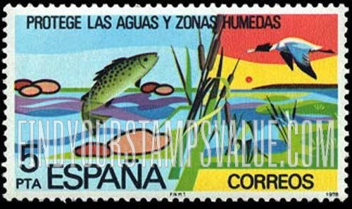 FindYourStampsValue: Fish and duck, wetlands