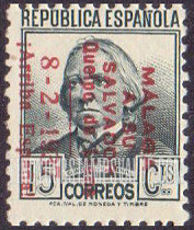 FindYourStampsValue: Revolutionary Overprints, Nationalist (Revolutionary) Forces, Malaga: Concepción Arenal