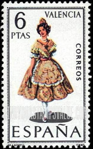 FindYourStampsValue: Regional Costumes Issue: Woman from Valencia