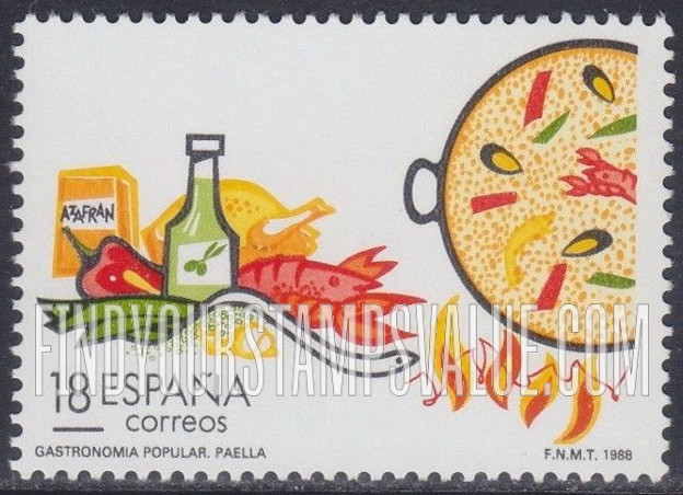 FindYourStampsValue: Tourism: Paella pan, ingredients