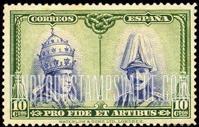 FindYourStampsValue: Semi-Postal: Catacombs Restoration, Toledo, Pope Pius XI and King Alfonso XIII