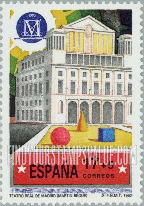 FindYourStampsValue: Semi-Postal: Madrid, European City of Culture, Royal Theater