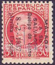 FindYourStampsValue: Revolutionary Overprints, Nationalist (Revolutionary) Forces, Malaga: Gaspar Melchor de Jovellanos