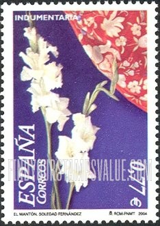 FindYourStampsValue: Paintings of Shawls, by Soledad Fernández: Shawl, flowers