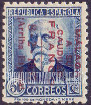 FindYourStampsValue: Revolutionary Overprints, Nationalist (Revolutionary) Forces, Malaga: Nicolás Salmerón