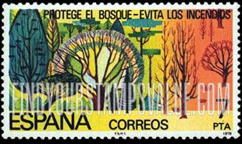 FindYourStampsValue: Forest, and forest destroyed by fire