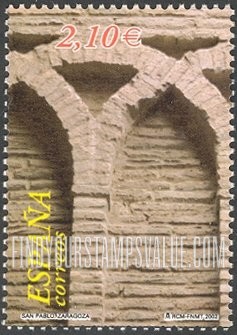 FindYourStampsValue: UNESCO World Heritage Sites: Architectural details of San Pablo Church, Zaragoza