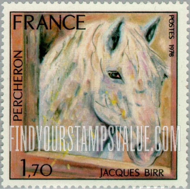 FindYourStampsValue: Percheron, by Jacques Birr