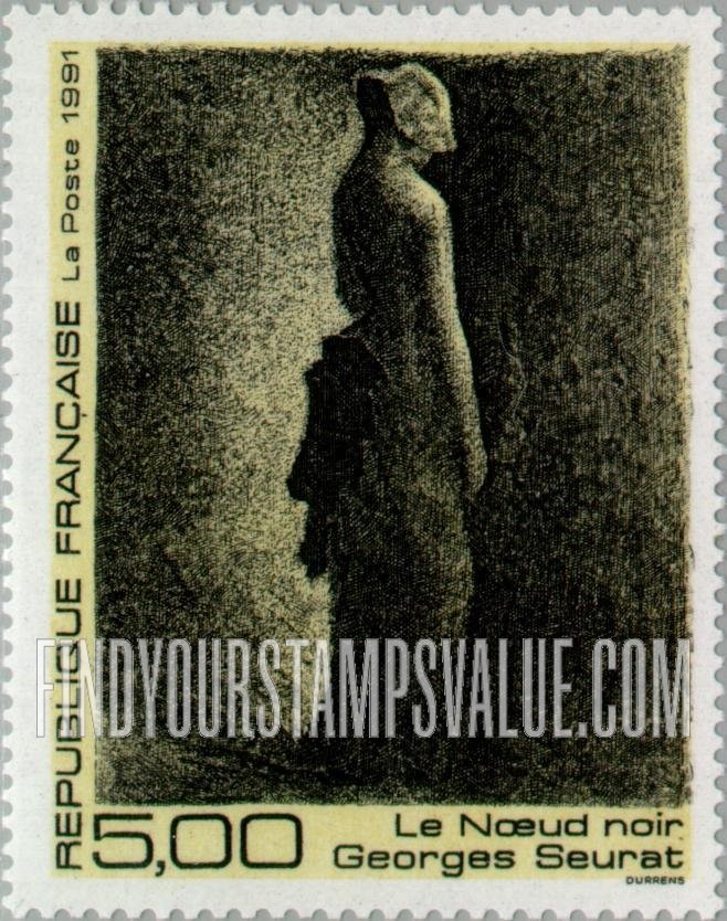 FindYourStampsValue: Art Series: Le Noeud Noir by Georges Seurat (1859-1891)