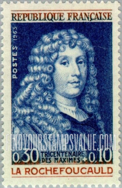 FindYourStampsValue: SEMI-POSTAL - Duke François de La Rochefoucauld, writer