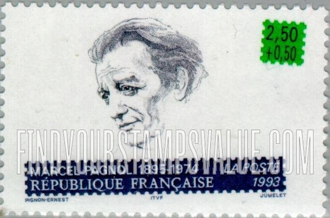 FindYourStampsValue: SEMI-POSTAL - Writers: Marcel Pagnol (1895-1974)