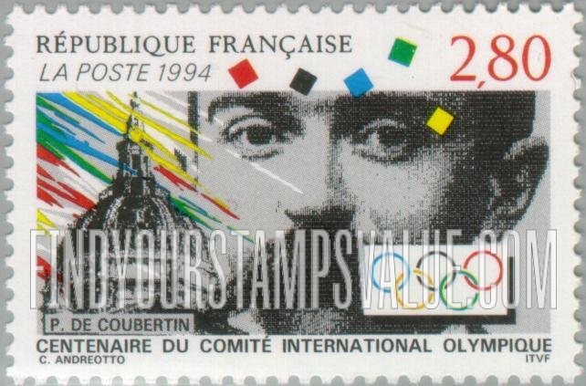 FindYourStampsValue: International Olympic Committee, Centennial