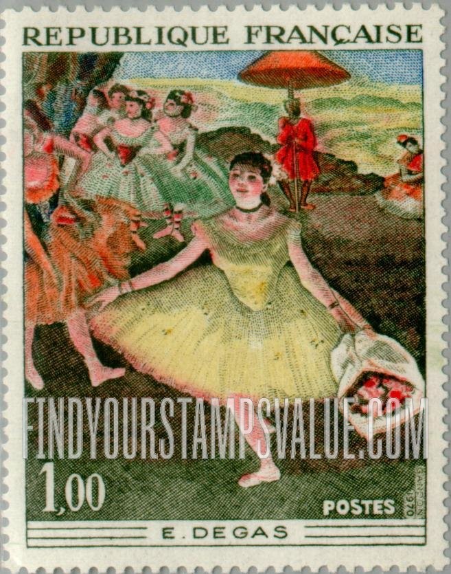 FindYourStampsValue: Dancer with Bouquet, by Edgar Degas
