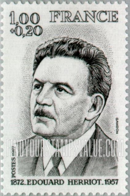 FindYourStampsValue: SEMI-POSTAL - Edouard Herriot, Statesman and Writer