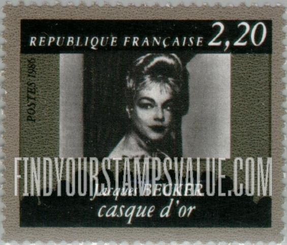 FindYourStampsValue: National Film Industry, 50th Anniversary: Jacques Becker, Helmet of Gold
