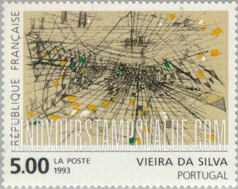 FindYourStampsValue: European Contemporary Art Type: Abstract, by Maria Helena Vieira da Silva