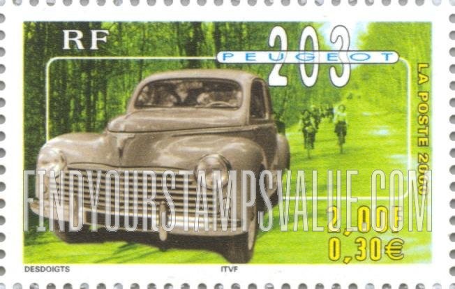 FindYourStampsValue: Automobiles: Peugeot 203