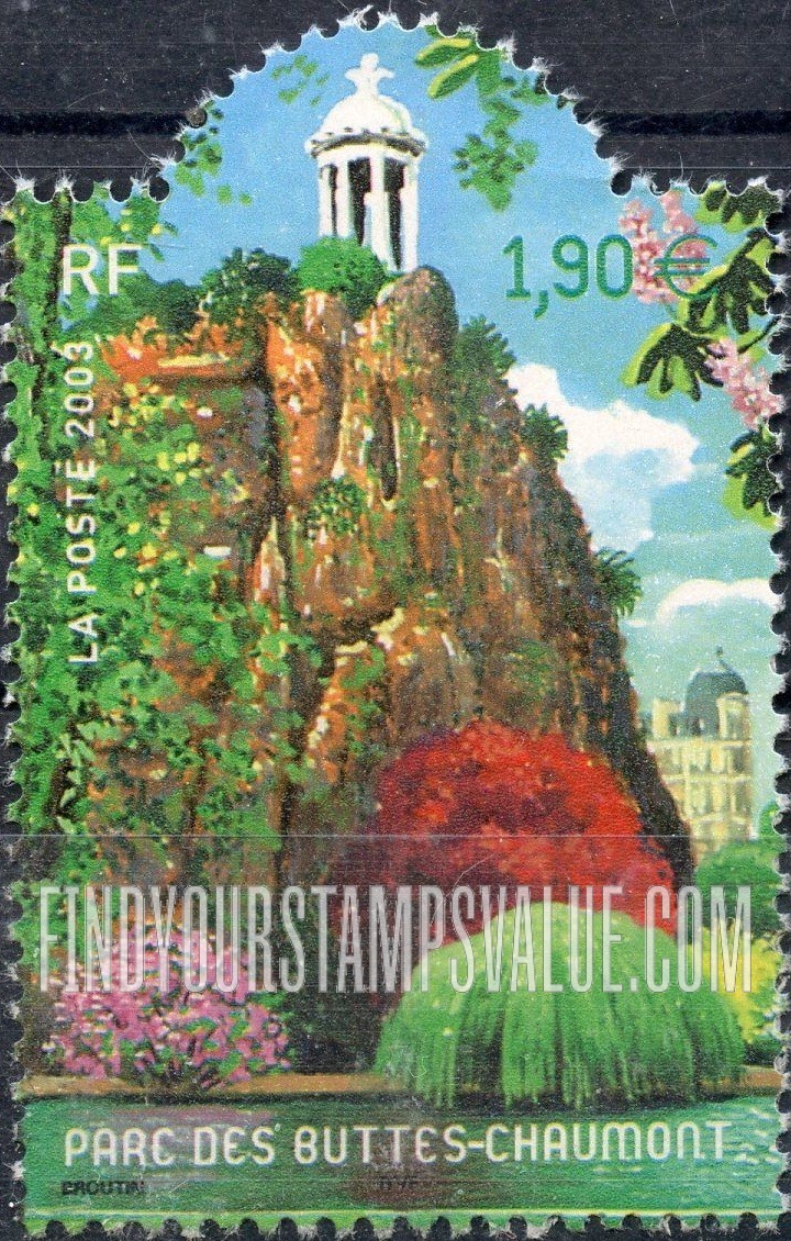 FindYourStampsValue: Gardens and Parks: Buttes-Chaumont Park