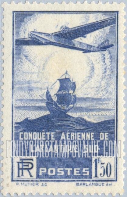 FindYourStampsValue: AIR POST - Airplane and Galleon