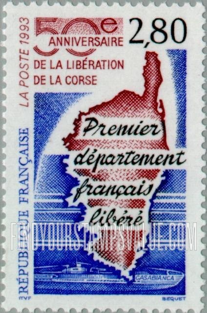 FindYourStampsValue: Liberation of Corsica, 50th Anniversary