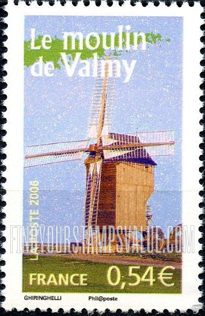 FindYourStampsValue: Aspects of Life in French Regions Type of 2003: Flour mill, Valmy, vertical