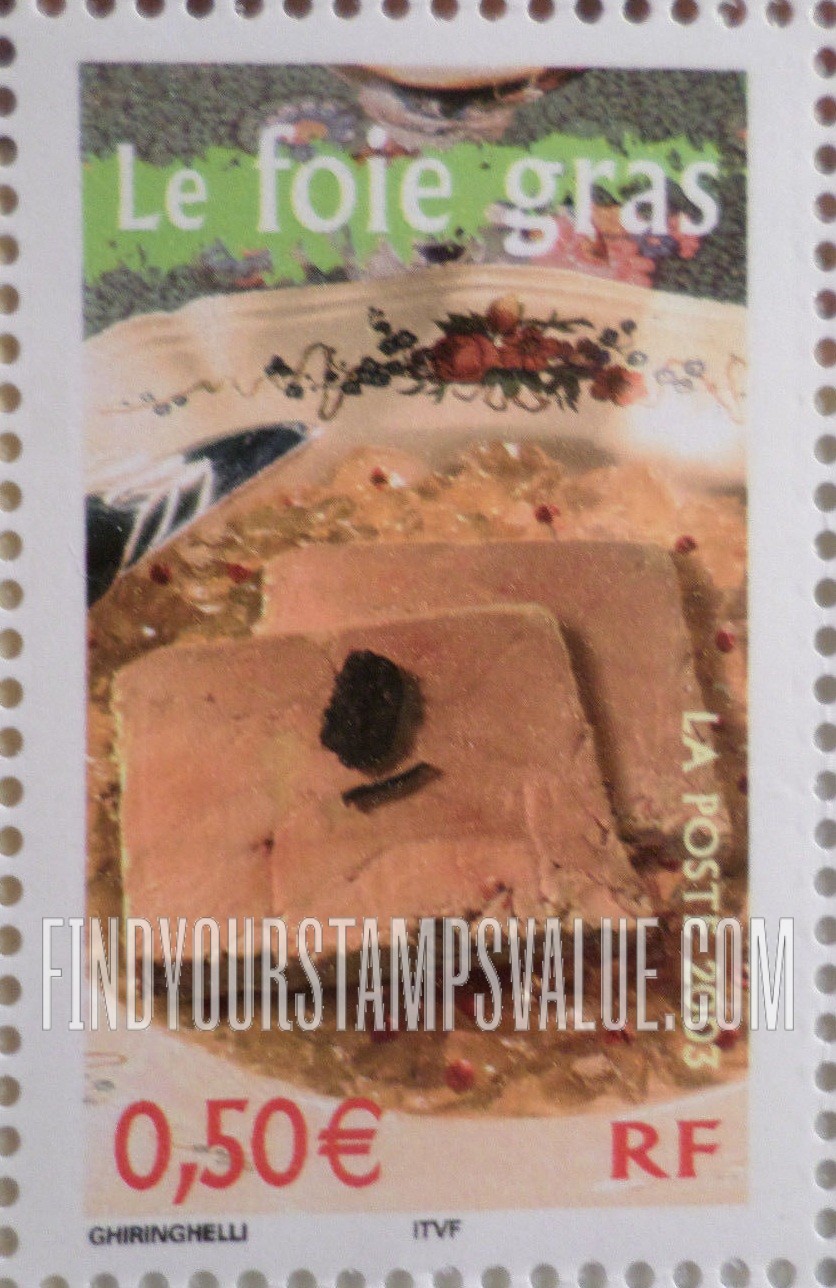 FindYourStampsValue: Aspects of Life in the French Regions: Foie gras, vertical
